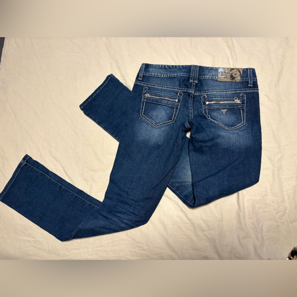 Guess Women's Slim Straight Jeans in Dark Blue Denim